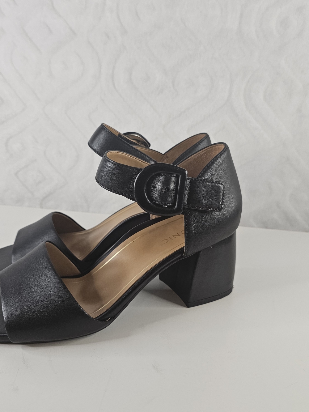 Vionic Black Block Heel Sandals with Ankle Buckle - Picture 4 of 11
